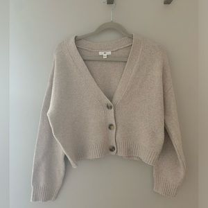 Oversized Neutral Cropped Cardigan